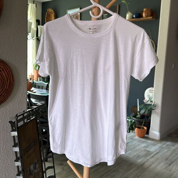 NWOT Madewell White Short Sleeve Tee Classic Cotton S Summer Basic - Picture 4 of 8